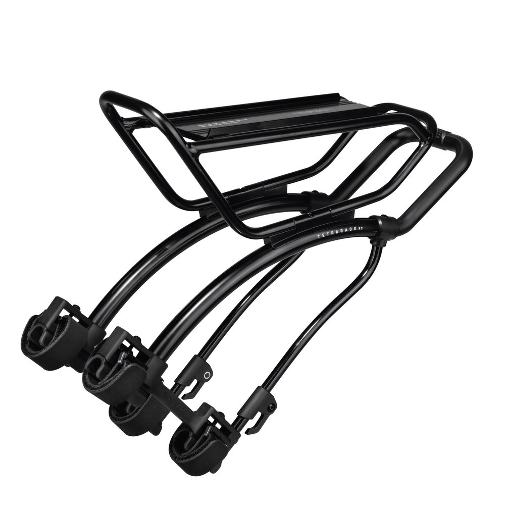 Topeak TetraRack R1 Front Bike Rack  Quick-Mount Adjustable for Road, Cross, Hybrid & Touring Bikes, QuickTrack System, 15 lb Load Capacity, Strap Mount Design