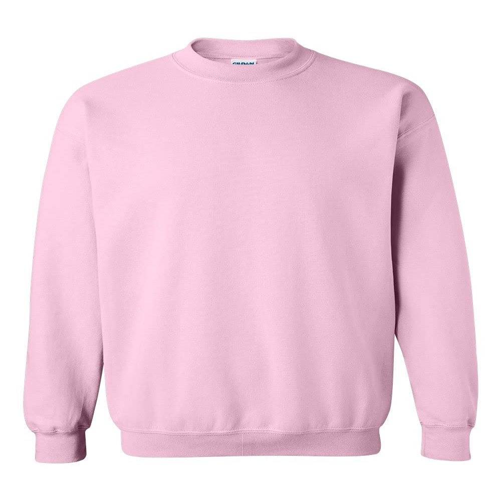 Gildan Men's Fleece Crewneck Sweatshirt, Style G18000(Light Pink)