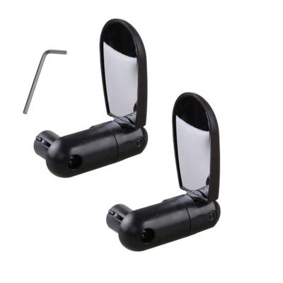 SJHY Bicycle Accessories Bike Rearview Mirror,360 Rotate Bicycle Cycling Road Mountain Bike Handlebar Wide Angle Rear View Mirrors Bike Parts (Color : 2pcs Black)