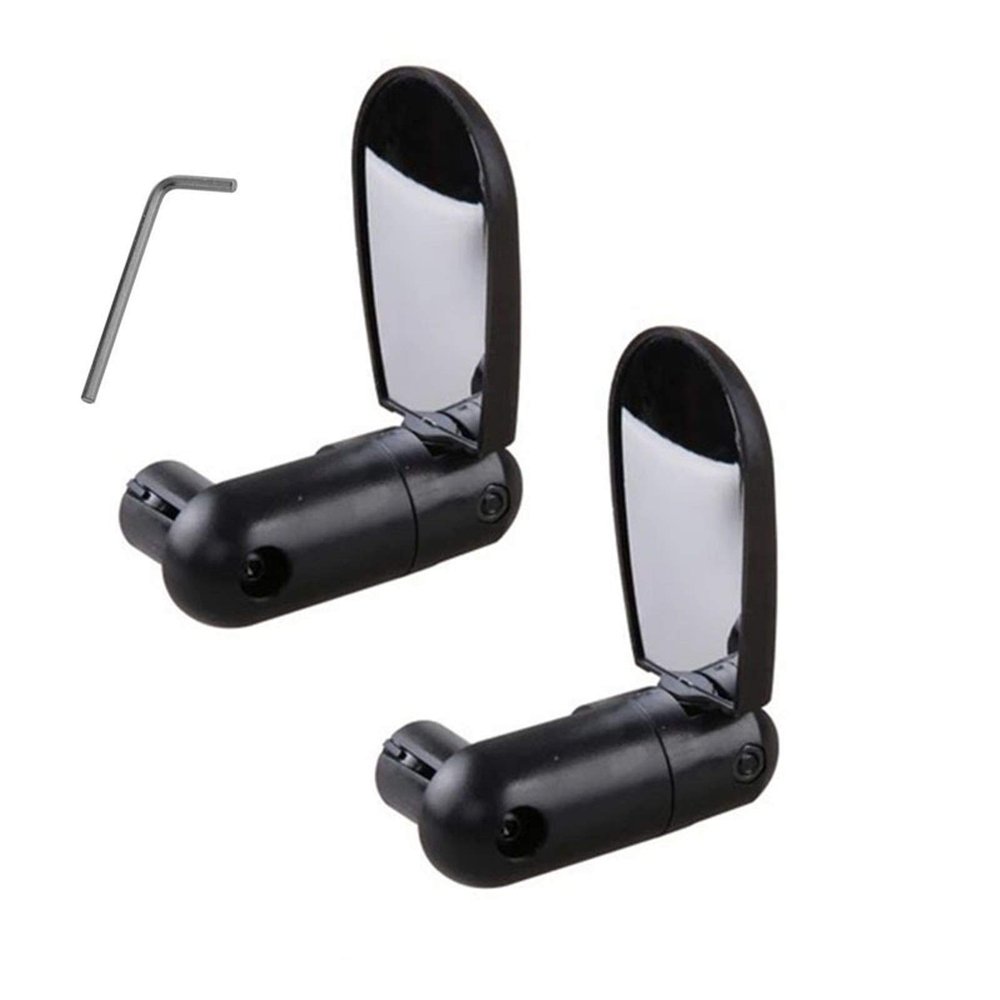 SJHY Bicycle Accessories Bike Rearview Mirror,360 Rotate Bicycle Cycling Road Mountain Bike Handlebar Wide Angle Rear View Mirrors Bike Parts (Color : 2pcs Black)