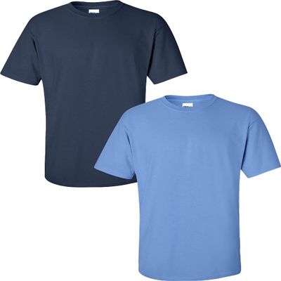 Gildan Men's Ultra Cotton T-Shirt, Style G2000, 2-Pack XL-Navy+CarolinaBlue