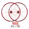 SJHFG 26'' Mountain Bike Wheels,32 Holes Double Wall Disc Brake Rim Quick Release Aluminum Alloy Wheels Support 26 * 1.35-2.35 Tires (Color : Red) view 1