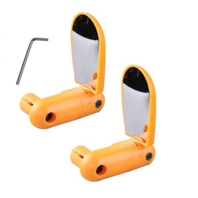 SJHY Bicycle Accessories Bike Rearview Mirror,360 Rotate Bicycle Cycling Road Mountain Bike Handlebar Wide Angle Rear View Mirrors Bike Parts (Color : 2pcs Yellow)