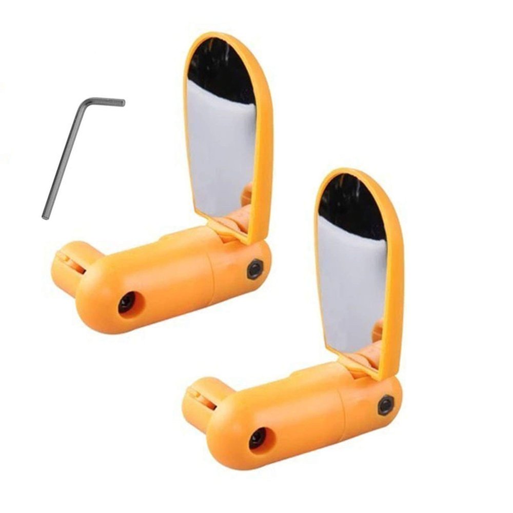 SJHY Bicycle Accessories Bike Rearview Mirror,360 Rotate Bicycle Cycling Road Mountain Bike Handlebar Wide Angle Rear View Mirrors Bike Parts (Color : 2pcs Yellow)