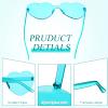 TOODOO 4 Pack Heart Shaped Sunglasses Rimless Candy Color Eyewear Valentines Halloween Accessories(Purple, Pink, Yellow, Lake Blue) view 4