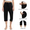 CULAYII Capris Pants for WomenLoose Drawstring Solid Sports Lounge Pants with Pockets for Women Black XL view 4