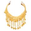 Underleaf Golden Arm Chain Tassels Bracelet Armband Upper Arm Cuff Armlet with Bells for Perform view 1