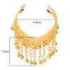 Underleaf Golden Arm Chain Tassels Bracelet Armband Upper Arm Cuff Armlet with Bells for Perform view 2