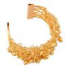 Underleaf Golden Arm Chain Tassels Bracelet Armband Upper Arm Cuff Armlet with Bells for Perform view 4