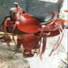 Leather Ride Western Saddle Fully Show Saddle with Silver Corner Canchos & Saddlepad (14" INCHES SEAT) view 1