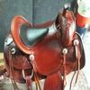 Leather Ride Western Saddle Fully Show Saddle with Silver Corner Canchos & Saddlepad (14" INCHES SEAT) view 4