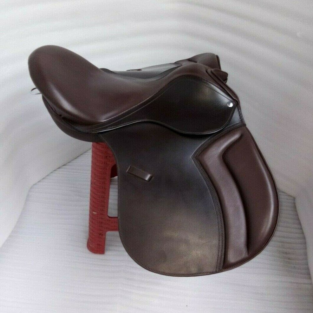 Leather Ride English Saddle Brown Leather Bareback treeless GP All Purpose Saddle in