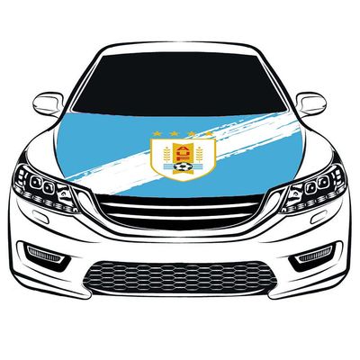 2022 World Cup Uruguay National Football Team Flag Car Hood Cover 3.3X5FT 100% Polyester,Engine FlagElastic Fabrics Can be Washed,Car Bonnet Banner