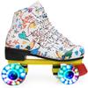 WSJYP Double Row Roller Skates-Comfortable Pu Leather Microfiber Material 4 Roller Skates Suitable for Beginners, Teenagers and Adults,B1-41 view 1