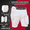 Exxact Sports Rebel 5-Pad Adult Football Girdle for Men with Cup Pocket, Lightweight Padded Compression Shorts with Integrated Hip, Thigh, Tailbone Pads, Men's Girdle Football (White, AM) view 3
