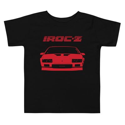 JG Infinite Retro 1908s 1990s 3rd Generation Chevy Camaro IROC-Z Toddler Short Sleeve Tee Black