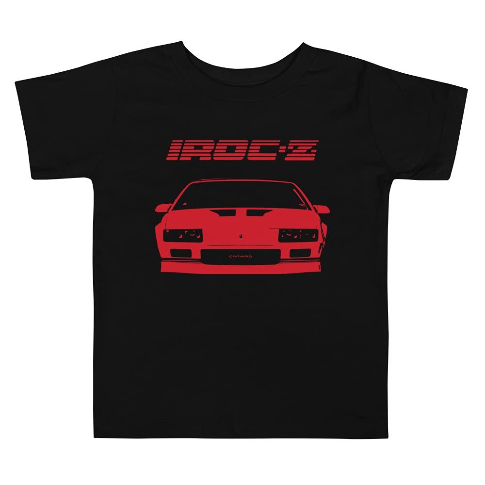 JG Infinite Retro 1908s 1990s 3rd Generation Chevy Camaro IROC-Z Toddler Short Sleeve Tee Black