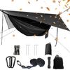 Portable Single Double Nylon High Strength Parachute Hammock Rainfly Set, Camping Hammock with Rain Fly Tarp and Mosquito Net Tent Tree Straps, Backpacking Hiking Travel Yard Outdoor Activities view 1