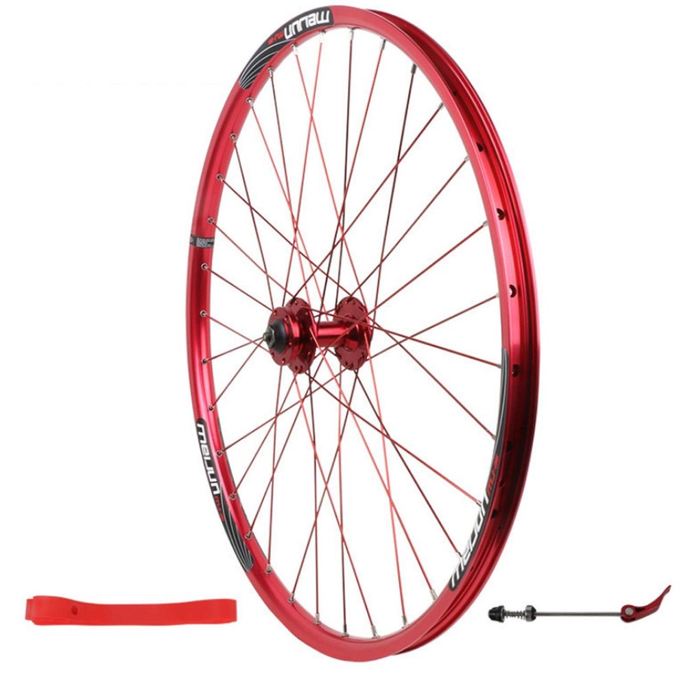 26in Front Wheel,Aluminum Alloy Double Wall Disc Brake 7/8/9/10 Speed Mountain Bicycle Single Wheel (Color : Red, Size : 26inch)