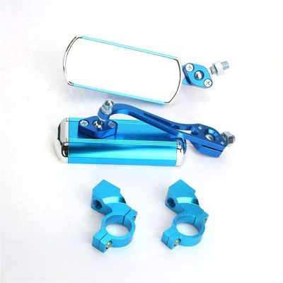 Bicycle Accessories 1 Pair Cycling Bicycle Rear View Mirror, Handlebar End Mirror Aluminum Alloy Lens Safety Side Bike Rearview Bike Parts (Color : Blue)
