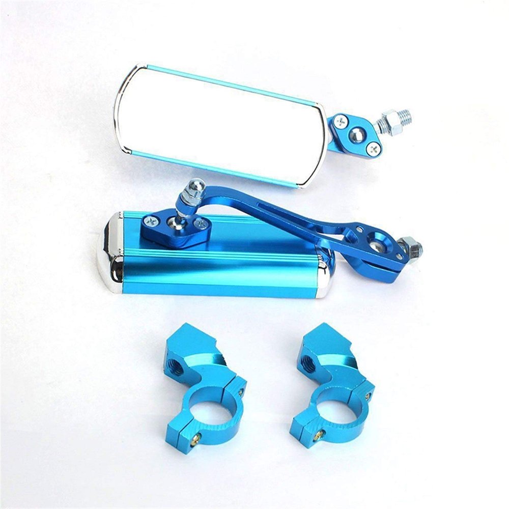 Bicycle Accessories 1 Pair Cycling Bicycle Rear View Mirror, Handlebar End Mirror Aluminum Alloy Lens Safety Side Bike Rearview Bike Parts (Color : Blue)