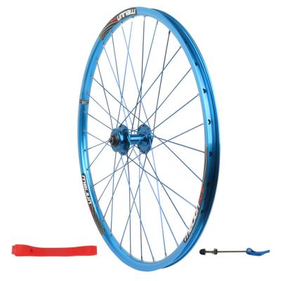 26in Front Wheel,Aluminum Alloy Double Wall Disc Brake 7/8/9/10 Speed Mountain Bicycle Single Wheel (Color : Blue, Size : 26inch)