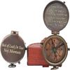 WOANIN Sundial Handheld Compass with Leather Case- Brass Antiquated Finish Handmade Compass- Engraved Pocket Compass, Beautiful Gift for Dad Birthday view 2