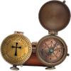 Brass Compass Cross and May Your Faith Always Guide You Engraved. Keepsake Confirmation Gift Ideas, Heavenly Gift of Faith. The Perfect Baptism, Missionary, Birthday. (May Your Faith) view 1