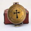 Brass Compass Cross and May Your Faith Always Guide You Engraved. Keepsake Confirmation Gift Ideas, Heavenly Gift of Faith. The Perfect Baptism, Missionary, Birthday. (May Your Faith) view 3