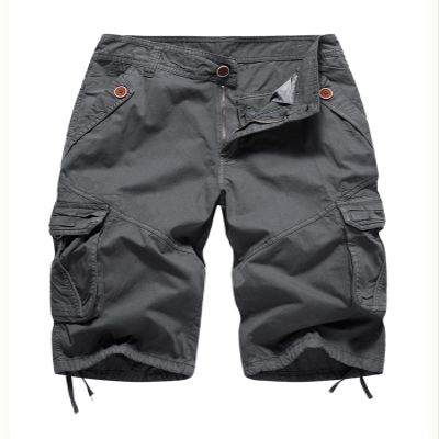 FOURSTEEDS Women's Relaxed Fitted Multi-Pockets Camouflage Twill Cotton Tactics Bermuda Cargo Shorts Dark Grey US 4
