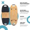 XCMAN Balance Board Surf Trainer with Adjustable Stoppers - 3 Different Distance Options Bamboo Balance Board for Surfing, Snowboarding, Skiing, Skateboarding, Yoga Training view 4