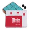 Master Billiard Pool Cue Chalk Premium Quality - 1 Dozen - Made in The USA + 2 pcs of Quality Billiard Pool Table Spots (Green)