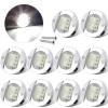 ALFU 10Pcs White DC 12V 3 Inch Round Marine Boat Interior Lights Transom Mount Led Stern Anchor Lights LED Night Fishing Lights IP67 Waterproof Deck LED Courtesy Light view 1