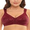 Wingslove Women's Full Coverage Non Padded Comfort Minimizer Wire-Free Bra Plus Size(Wine Red,48DD) view 2
