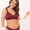 Wingslove Women's Full Coverage Non Padded Comfort Minimizer Wire-Free Bra Plus Size(Wine Red,48DD) view 3