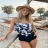 Edelqual Tankini Swimsuits for Women Plus Size Tummy Control Bathing Suit Two Piece Top Modest Full Coverage High Waisted Bikini Bottom Swimwear Set(Black Tie-dye L) view 3