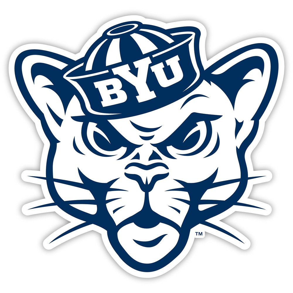 Brigham Young Cougars 6-Inch Vinyl Decal Sticker 4-Pack Officially Licensed Collegiate Product