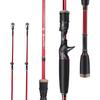 Sougayilang Fishing Rod, 30 Ton Carbon Fiber Sensitive 2Pc Baitcasting Rod & Spinning Rod for Freshwater or Saltwater, Tournament Quality Fishing Pole with 2 Tips for Bass-Red-6.9FT-Casting view 1
