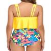 Edelqual Tankini Swimsuits for Women Plus Size Tummy Control Bathing Suit Two Piece Top Modest Full Coverage High Waisted Bikini Bottom Swimwear Set(Yellow Blue Red Flower 2XL) view 4