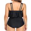 Edelqual Tankini Swimsuits for Women Plus Size Tummy Control Bathing Suit Two Piece Top Modest Full Coverage Conservative High Waisted Bikini Bottom(Black L) view 4