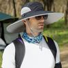 6" Large Wide Brim Sun Hats, Men and Women Bucket Hat for Outdoor Fishing Hiking Garden Lawn Yard Work Safari Beach Kayaking E-yp02-black view 2