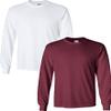 Gildan Men's Ultra Cotton Adult Long Sleeve T-Shirt, 2-Pack White-Maroon Pack of 2 Small view 1
