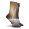GULTMEE Fashion Compression Socks,Moons And Universe View From The Earths Surface Galaxy Theme Art Print,Performance Polyester Cushioned Athletic Crew Socks for Running,Athletic, -12 inch view 2