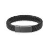 Imrsanl Cremation Jewelry Urn Bracelet for Ashes Memorial Braided Leather Urn Bracelet Wristband for Ashes of Loved Ones Keepsake Cuff Bangle Jewelry for Women Men (Black-22cm/8.66inch) view 1