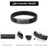 Imrsanl Cremation Jewelry Urn Bracelet for Ashes Memorial Braided Leather Urn Bracelet Wristband for Ashes of Loved Ones Keepsake Cuff Bangle Jewelry for Women Men (Black-22cm/8.66inch) view 2