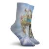 GULTMEE Funky Colorful Cushion Sport Socks,Island With Dragon Castle Tower Waterfall And Flipped Mountain Is Flying In Space,Athletic Cushioned Running Performance Crew Socks For Men/Women, -12 inch view 2