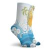 GULTMEE Funny Compression Socks Women and Men,Ocean Sea Waves And Exotic Palm Trees Island Summer Holiday Kids Playroom Cartoon,Best for Circulation,Running,Athletic,Nurse,Travel, -12 inch view 2