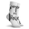 GULTMEE Funny Compression Socks Women and Men,Women Are Power Funky Text On Plain Background Creative Illustration,Best for Circulation,Running,Athletic,Nurse,Travel, -12 inch view 2