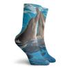 Dolphin Funny Compression Socks Women and Men,Aqua Show Pair Of Valentines Dolphins Dancing In Pool Animal Tenderness Love,Best for Circulation,Running,Athletic,Nurse,Travel,Blue Dark Taupe -12 inch view 2