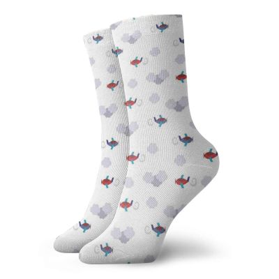 GULTMEE Fashion Compression Socks,Little Colorful Cartoon Planes In Sky With Greyish Clouds Transport Theme,Performance Polyester Cushioned Athletic Crew Socks for Running,Athletic, -12 inch
